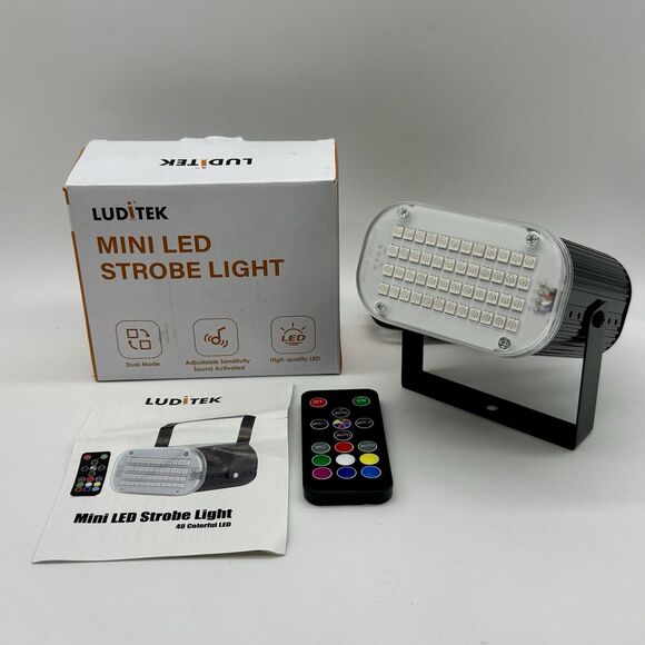Luditek Multi-Color‎ Sound Activated LED Mini Strobe Light With Remote Control - Picture 1 of 3